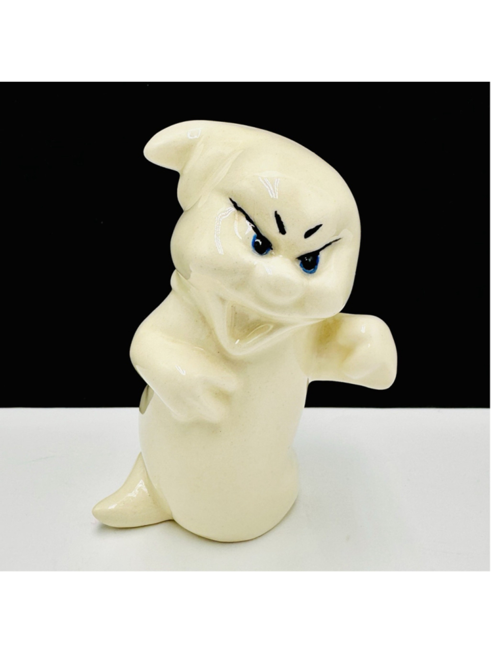 Vintage Halloween Ghost Byron Mold Irredescent White 1970's 4.5" Ceramic